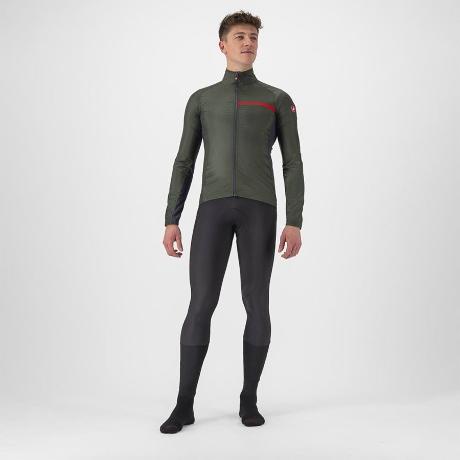 Castelli SQUADRA STRETCH Miesten Suojaus Vihreä Tummanharmaat | RECN-65378