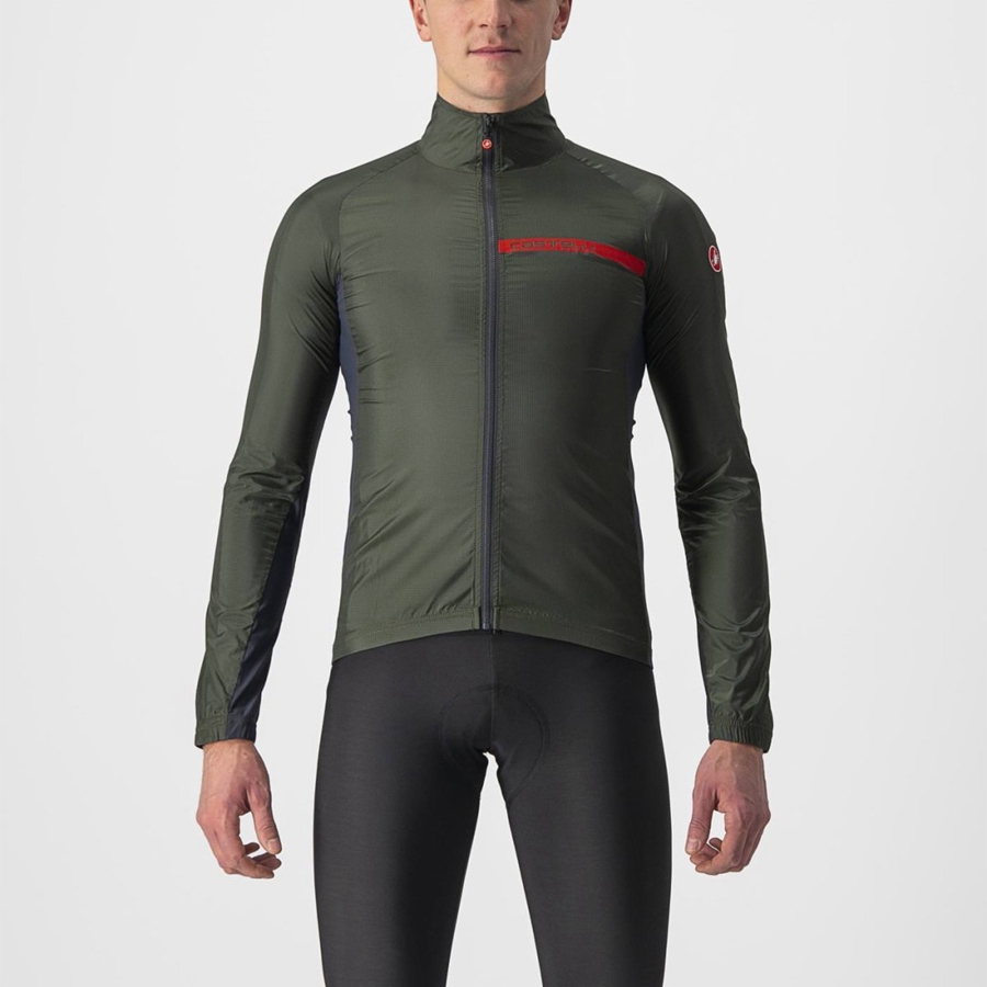 Castelli SQUADRA STRETCH Miesten Suojaus Vihreä Tummanharmaat | RECN-65378