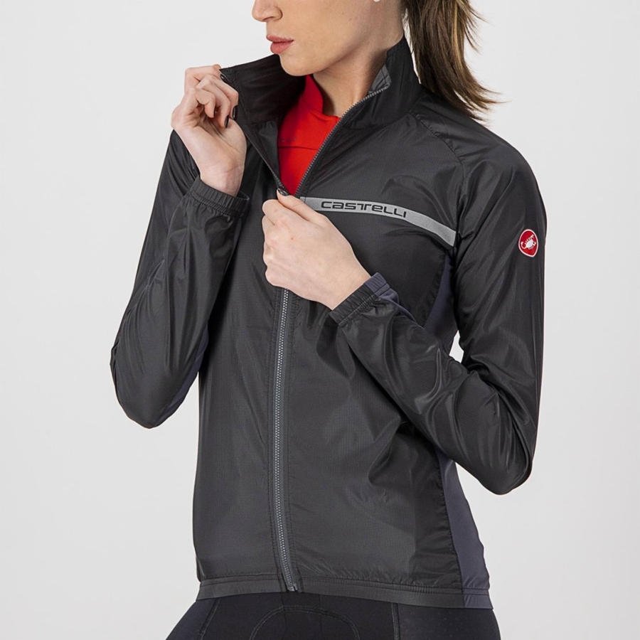 Castelli SQUADRA STRETCH W Naisten Suojaus Mustat Tummanharmaat | HUCV-46012