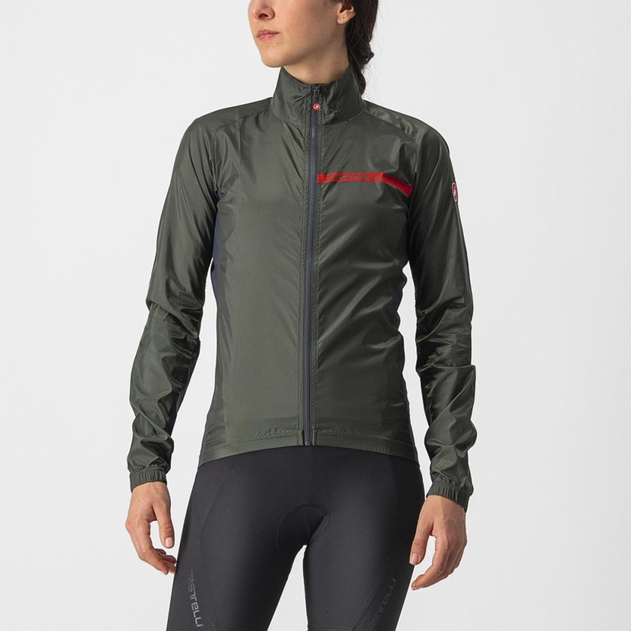 Castelli SQUADRA STRETCH W Naisten Suojaus Vihreä Tummanharmaat | AXUB-93516