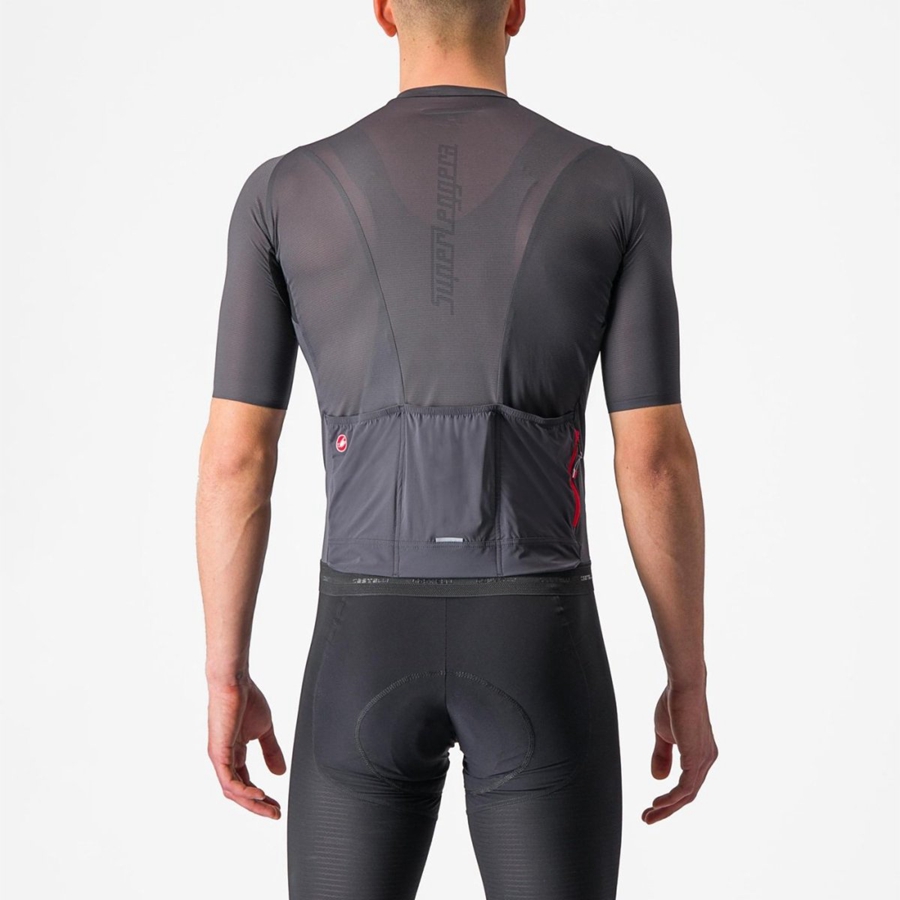 Castelli SUPERLEGGERA 3 Miesten Pelipaita Tummanharmaat | JWUT-41395