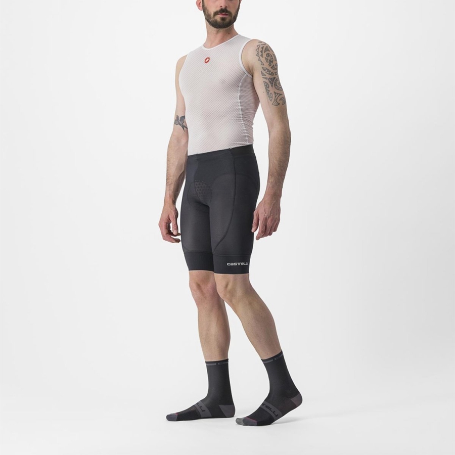 Castelli TRAIL LINER Miesten Shortsit Mustat | RAWI-40132