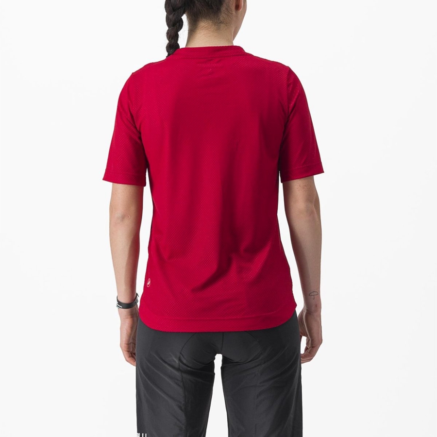 Castelli TRAIL TECH 2 W TEE Naisten Pelipaita Tummanpunainen | JGLW-24059