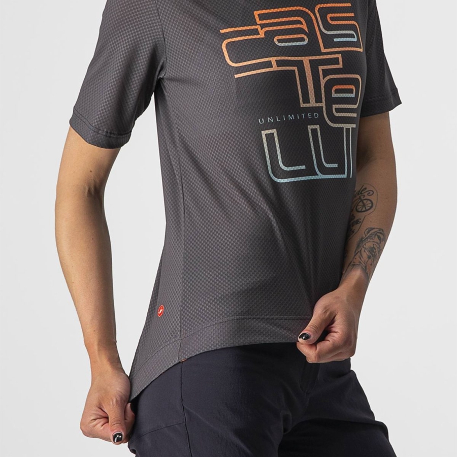 Castelli TRAIL TECH W TEE Naisten Pelipaita Tummanharmaat | JIWQ-39524