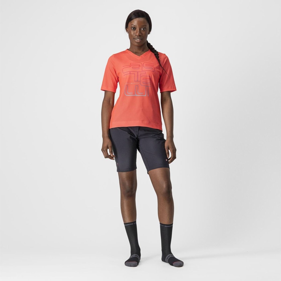 Castelli TRAIL TECH W TEE Naisten Pelipaita Koralli | ACEX-93521