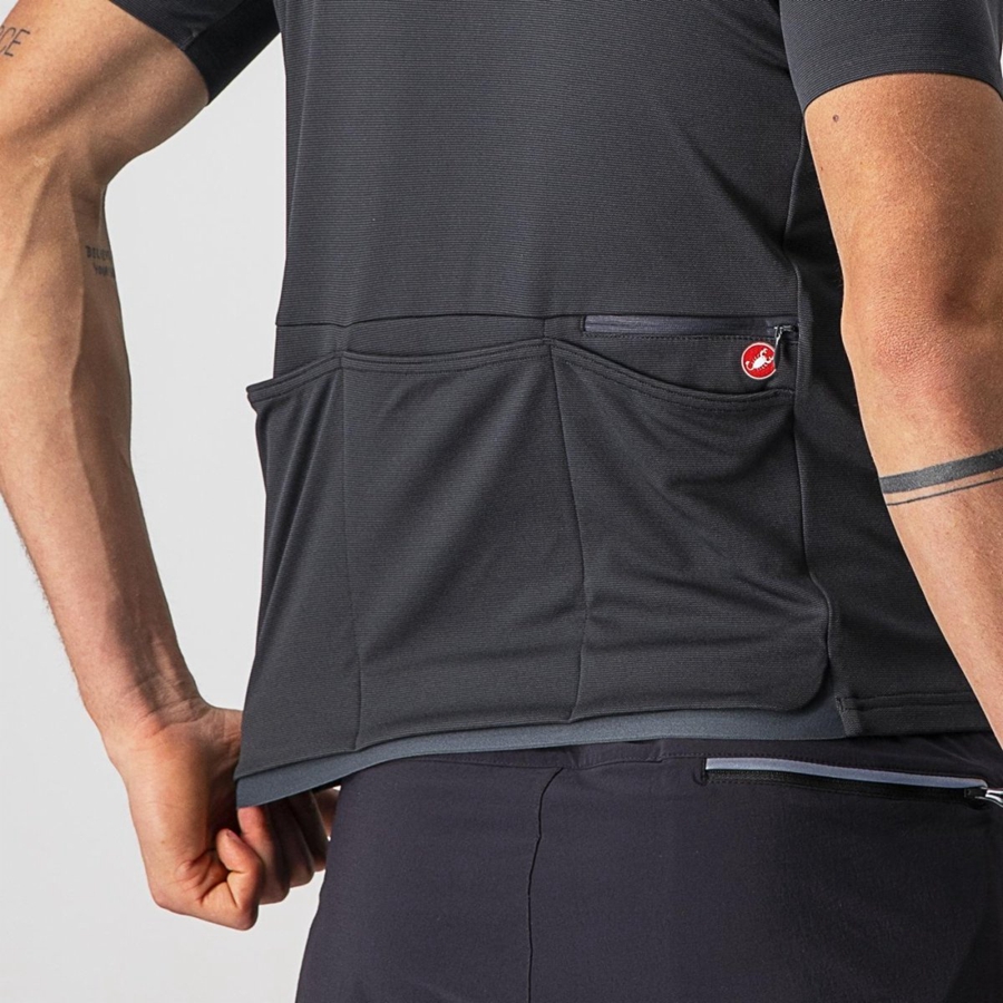 Castelli UNLIMITED ALLROAD Miesten Pelipaita Tummanharmaat | LBTN-85340