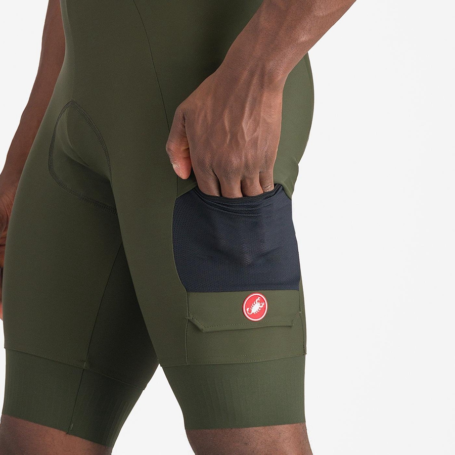 Castelli UNLIMITED CARGO Miesten Bib Shortsit Syvä Vihreä | BWPS-07369