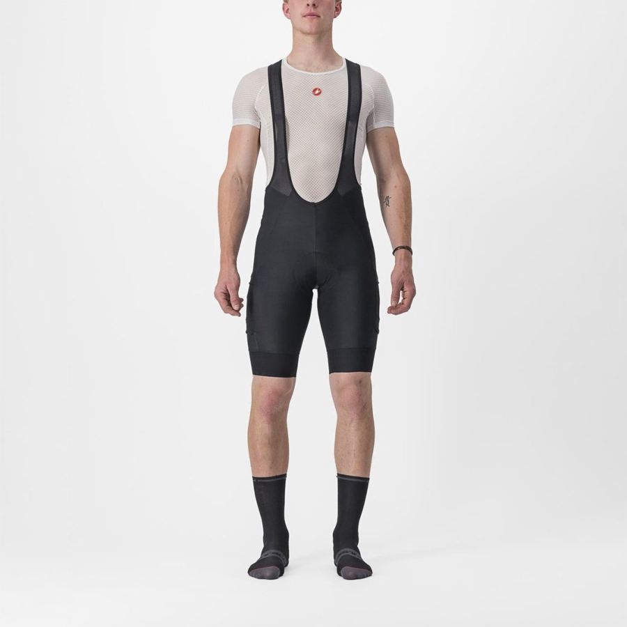 Castelli UNLIMITED CARGO Miesten Bib Shortsit Mustat | MOQC-96104