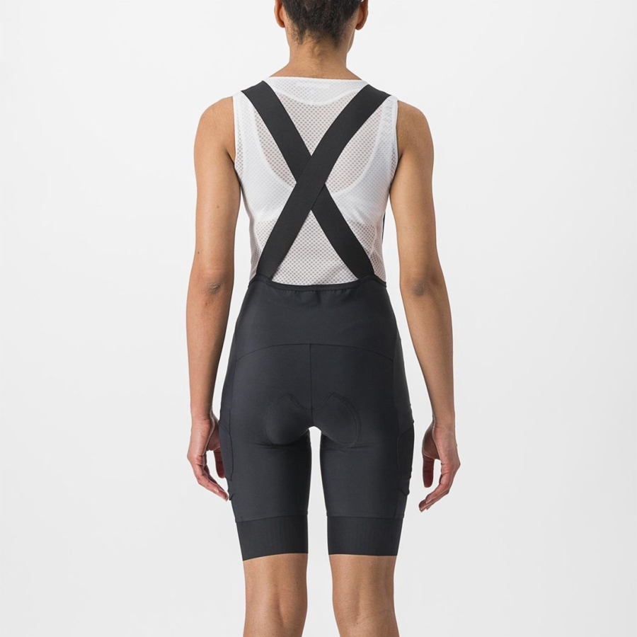 Castelli UNLIMITED CARGO W Naisten Bib Shortsit Mustat | CVDH-83590