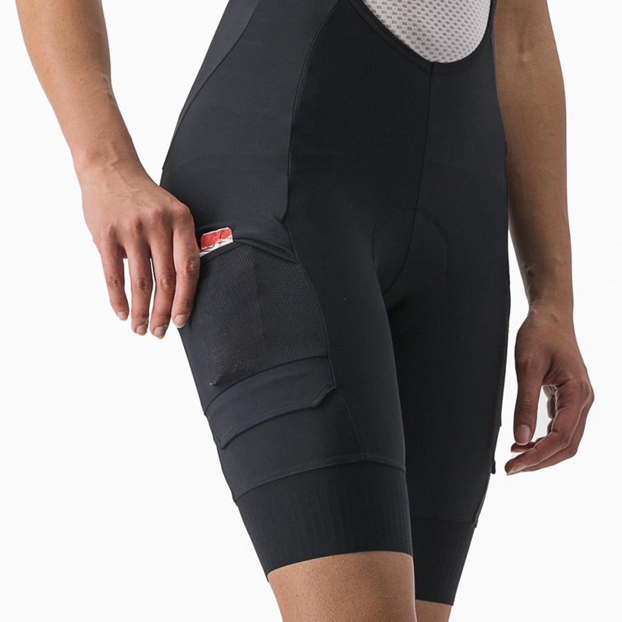 Castelli UNLIMITED CARGO W Naisten Bib Shortsit Mustat | CVDH-83590