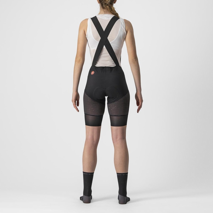 Castelli UNLIMITED DT W LINER Naisten Bib Shortsit Mustat | IEMK-53781