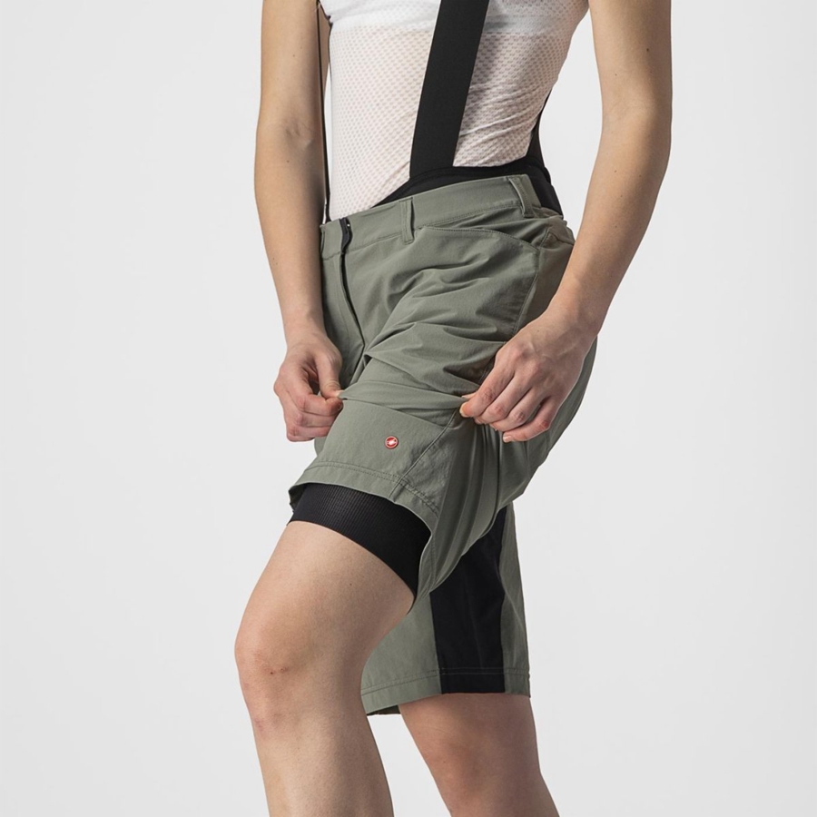 Castelli UNLIMITED DT W LINER Naisten Bib Shortsit Mustat | IEMK-53781