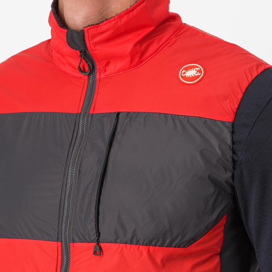 Castelli UNLIMITED PUFFY Miesten Liivi Punainen Tummanharmaat | TORP-51937