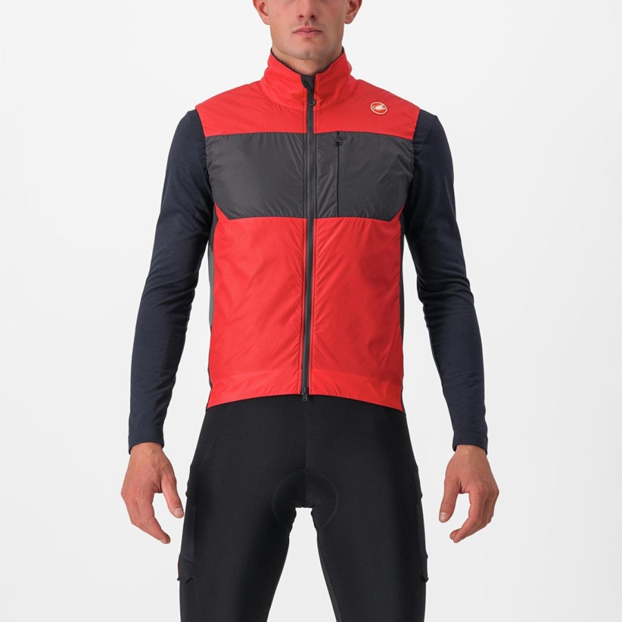 Castelli UNLIMITED PUFFY Miesten Liivi Punainen Tummanharmaat | TORP-51937