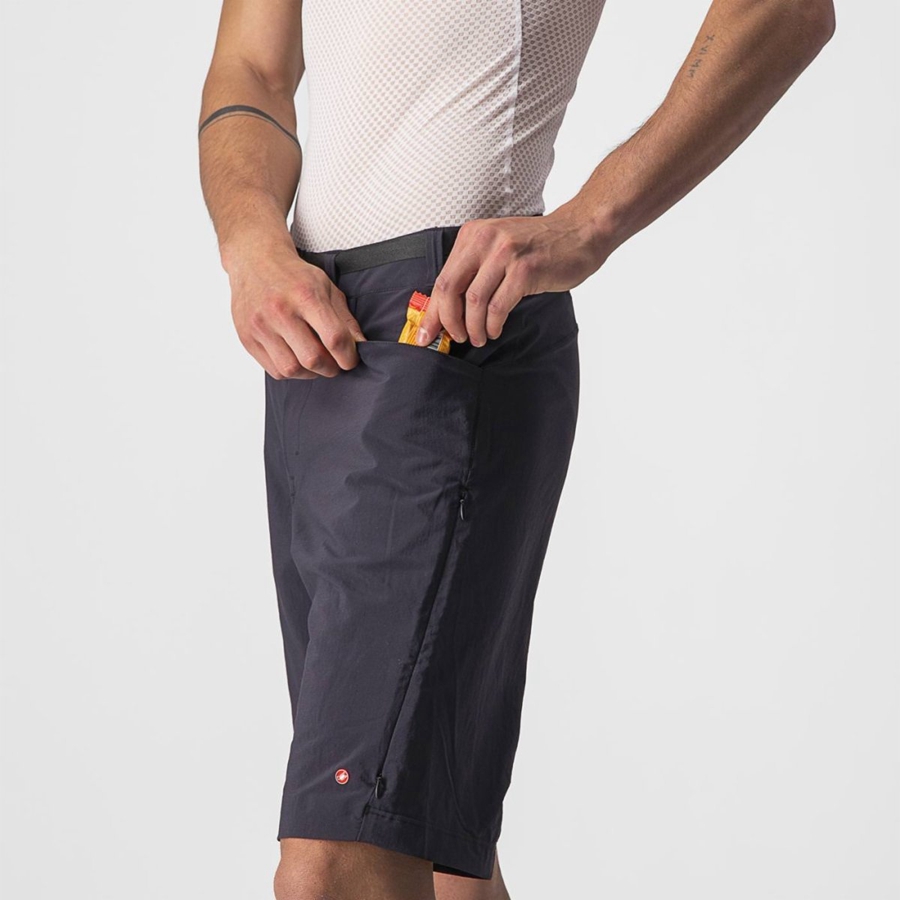 Castelli UNLIMITED TRAILGY Miesten Shortsit Mustat | EHYU-12867