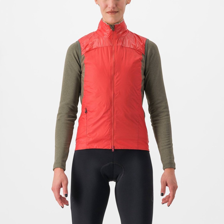 Castelli UNLIMITED W PUFFY Naisten Liivi Punainen Hopea Harmaat | GBAW-92801