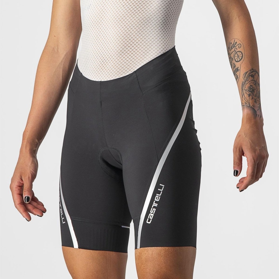 Castelli VELOCISSIMA 3 Naisten Shortsit Mustat Hopea | DJWL-74629