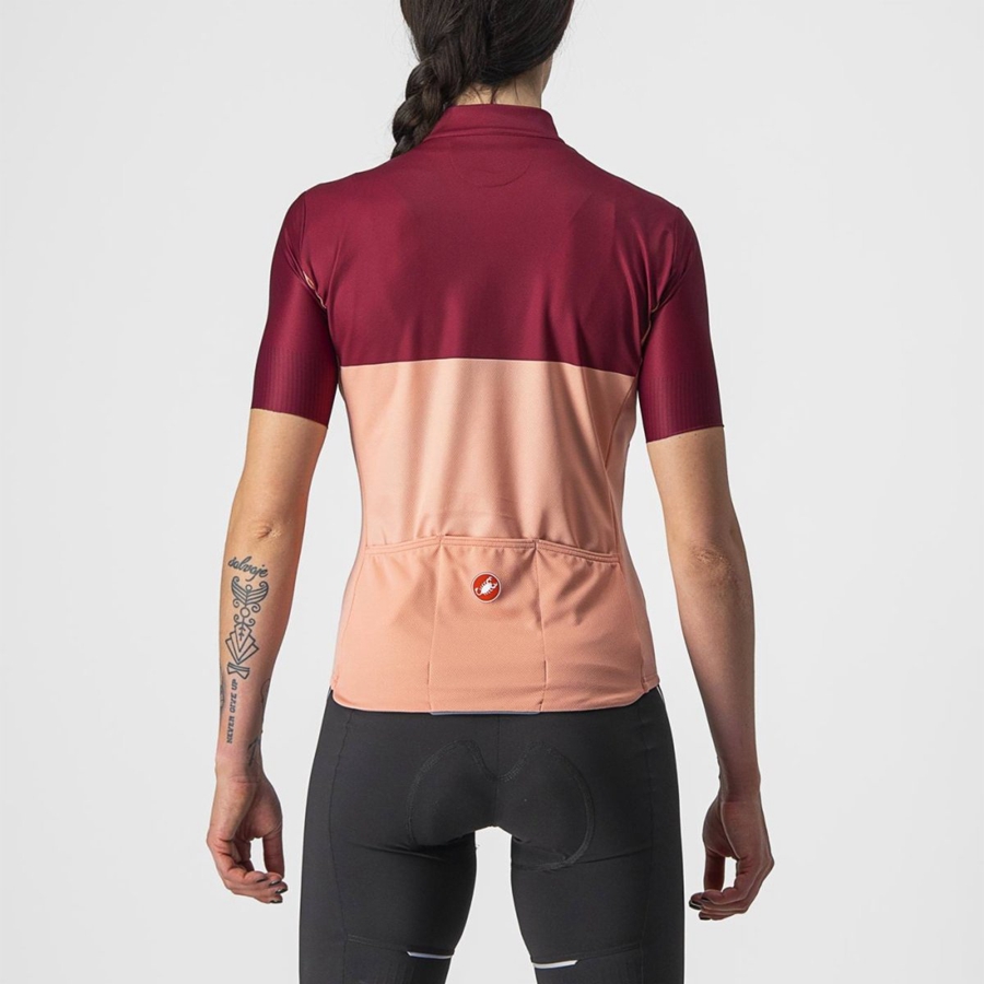 Castelli VELOCISSIMA Naisten Pelipaita Pinkki Viininpunainen | QYAW-85361