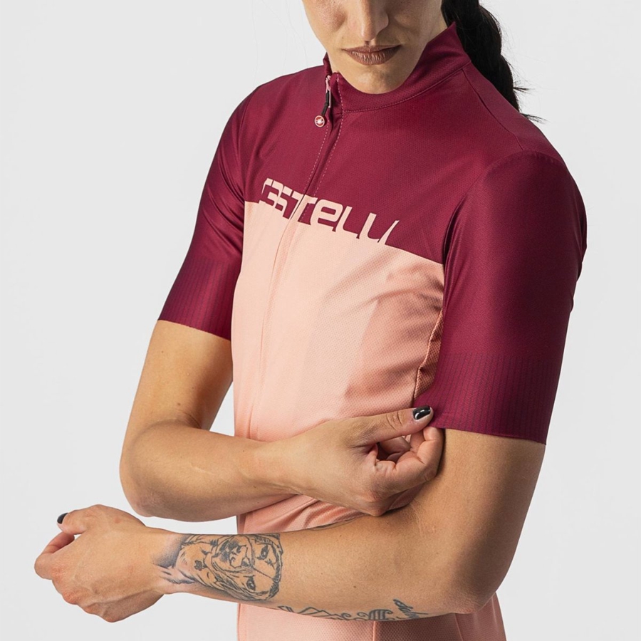 Castelli VELOCISSIMA Naisten Pelipaita Pinkki Viininpunainen | QYAW-85361