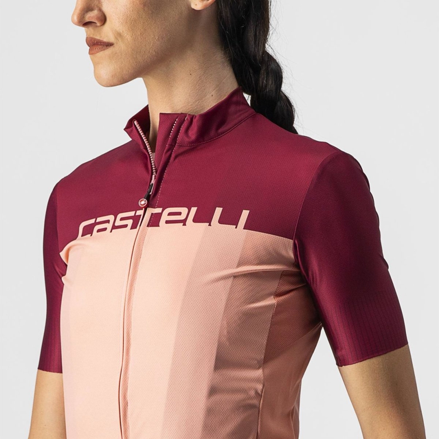 Castelli VELOCISSIMA Naisten Pelipaita Pinkki Viininpunainen | QYAW-85361