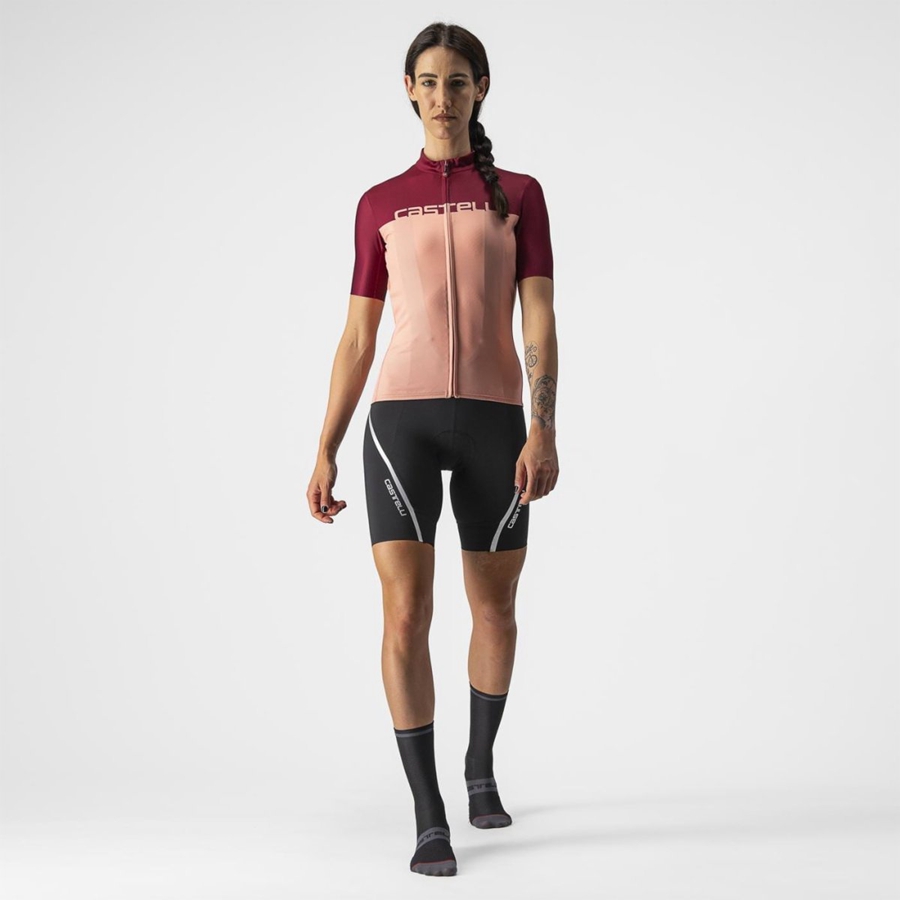 Castelli VELOCISSIMA Naisten Pelipaita Pinkki Viininpunainen | QYAW-85361