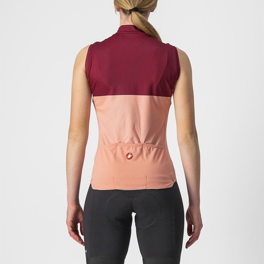 Castelli VELOCISSIMA SLEEVELESS Naisten Pelipaita Pinkki Viininpunainen | ZCNS-85276