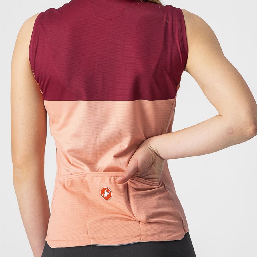 Castelli VELOCISSIMA SLEEVELESS Naisten Pelipaita Pinkki Viininpunainen | ZCNS-85276