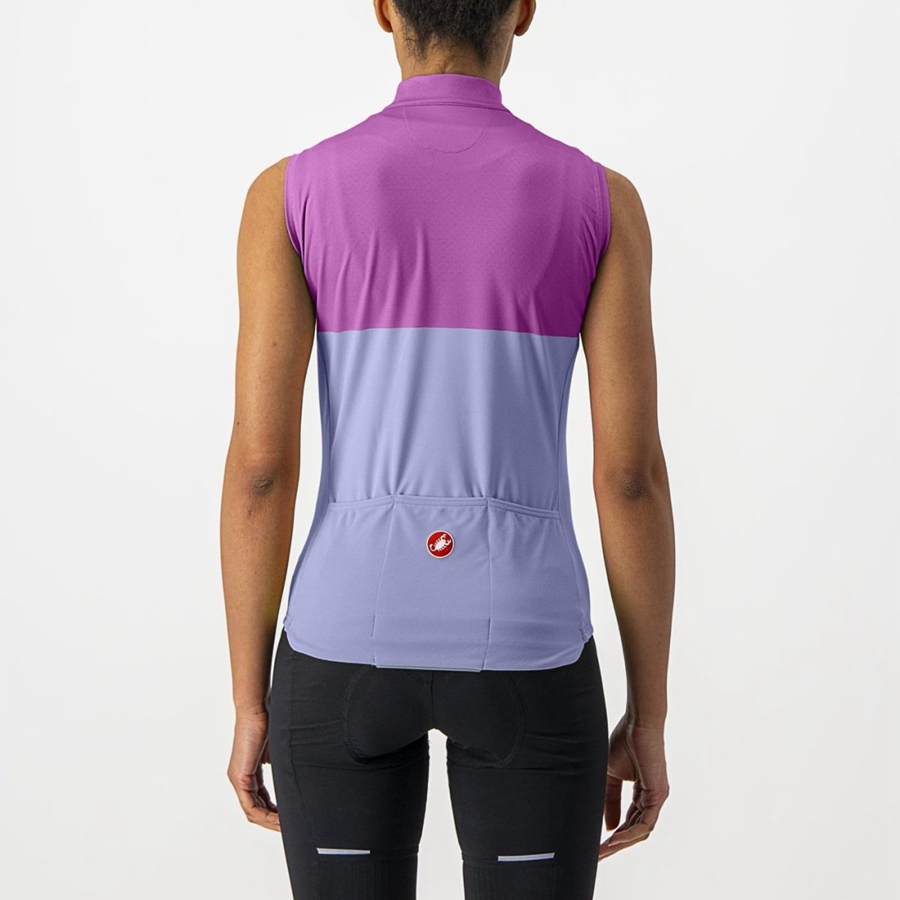 Castelli VELOCISSIMA SLEEVELESS Naisten Pelipaita Violetit Valkoinen | JPZG-59213