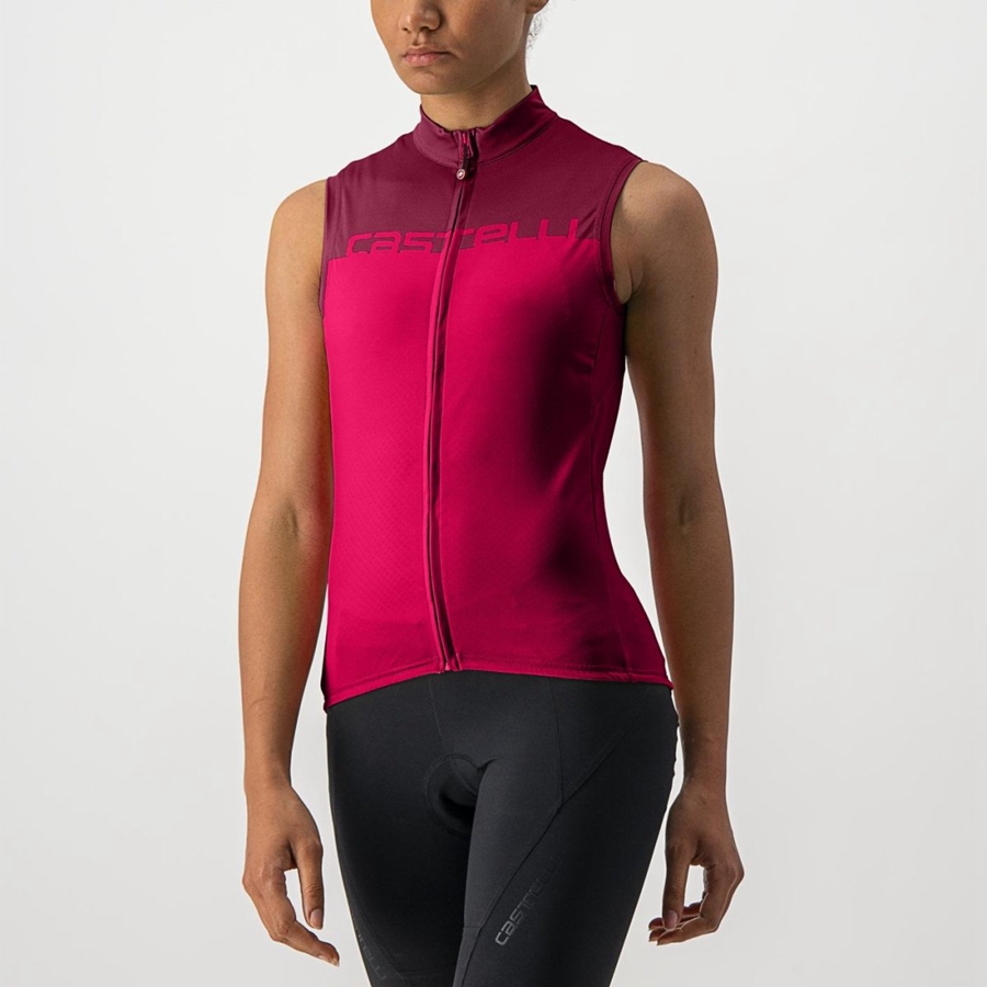 Castelli VELOCISSIMA SLEEVELESS Naisten Pelipaita Punainen Viininpunainen | GNQX-04815