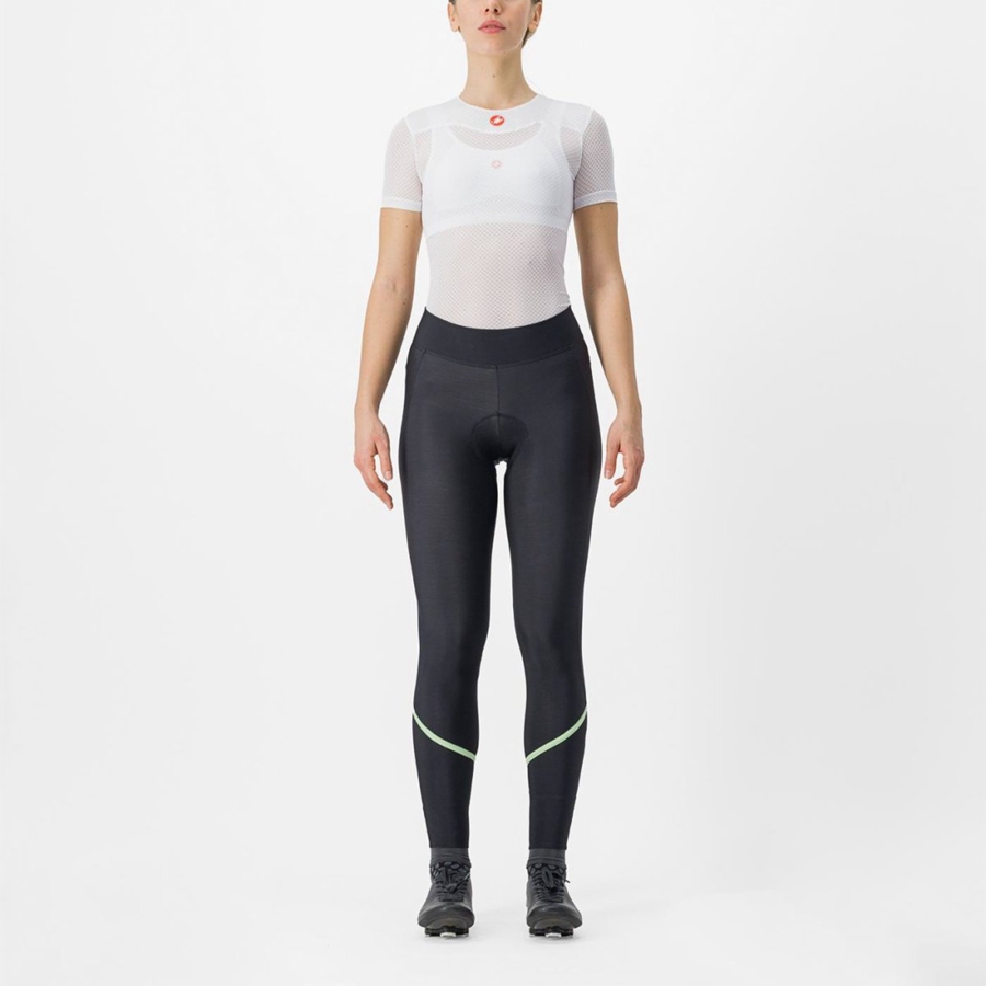 Castelli VELOCISSIMA THERMAL Naisten Leggings Mustat Minttu Mustat | OQJF-02968