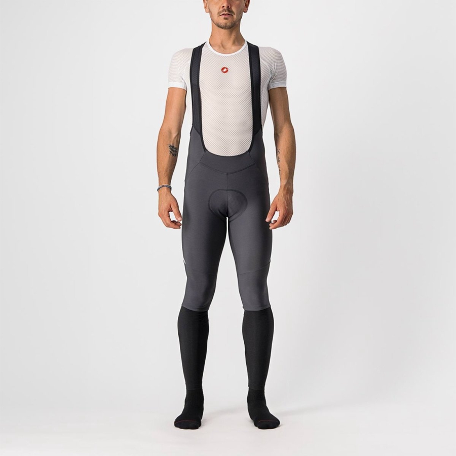 Castelli VELOCISSIMO 5 Miesten Bib Sukkahousut Tummanharmaat Hopea | ZXIY-85341