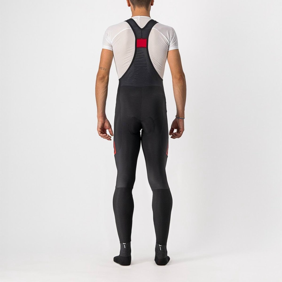 Castelli VELOCISSIMO 5 Miesten Bib Sukkahousut Mustat Punainen | STGU-52941