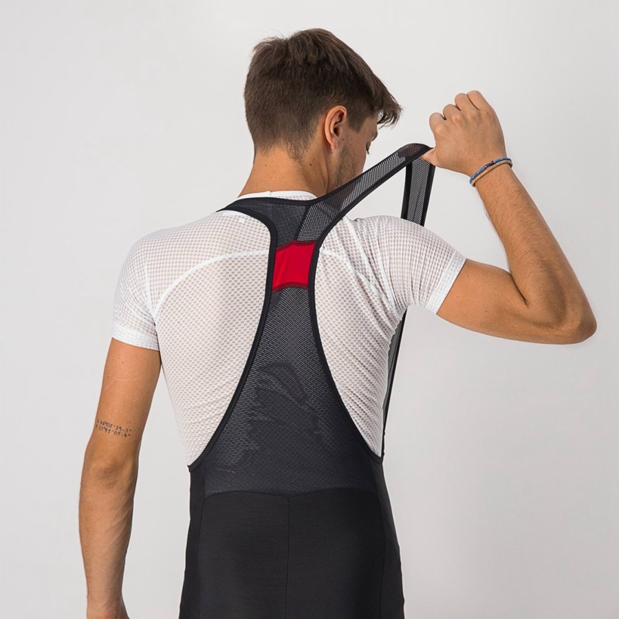 Castelli VELOCISSIMO 5 Miesten Bib Sukkahousut Mustat Punainen | STGU-52941